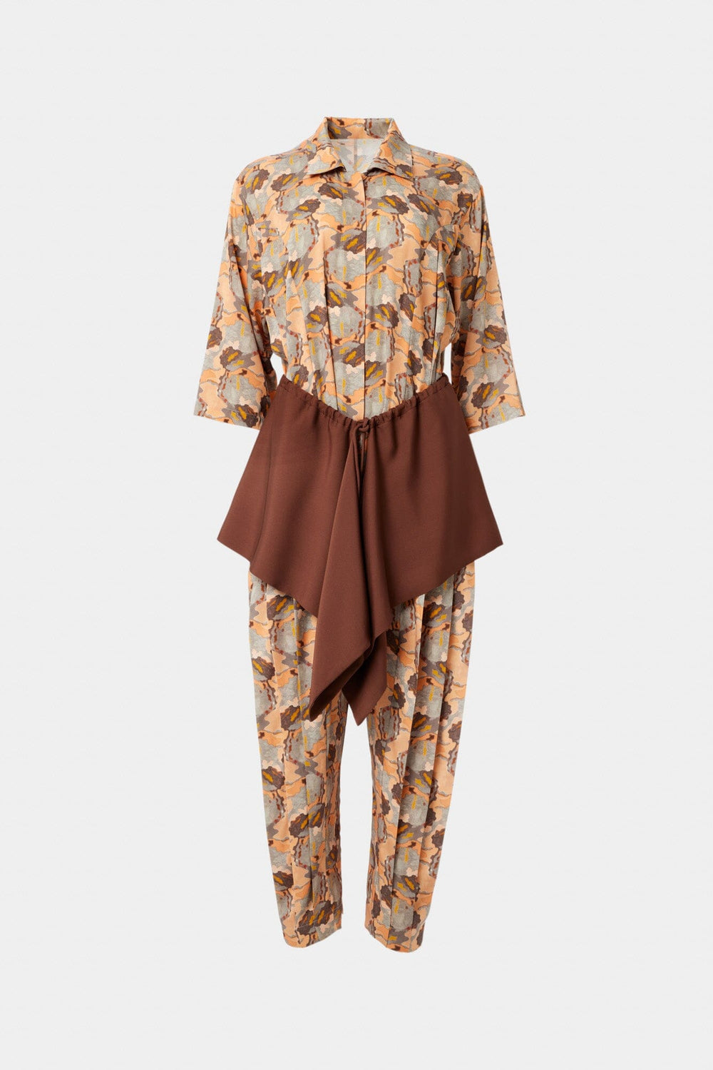 Drawstring Scarf Brown