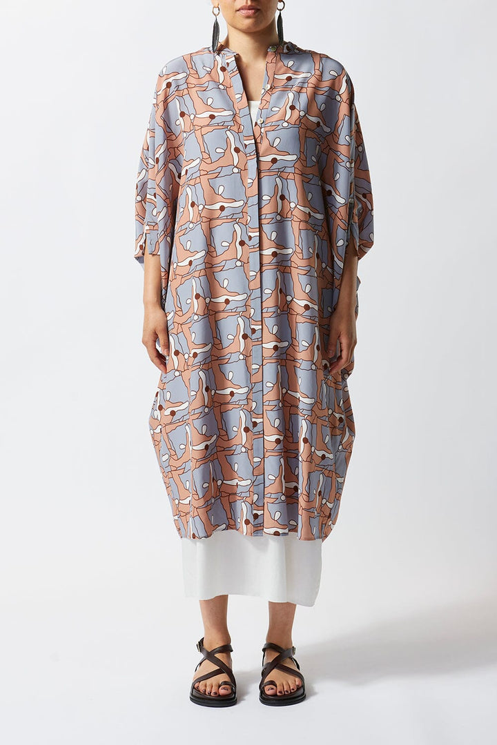 Places Silk Buttoned Kaftan