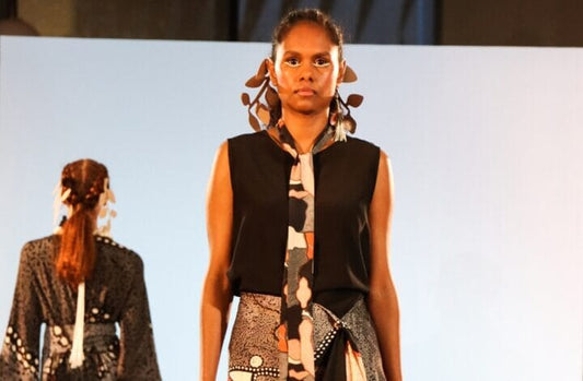 Designer NGALI leaves us feeling emotional – bringing together a beautiful collaboration of First Nation Artists for MFW.