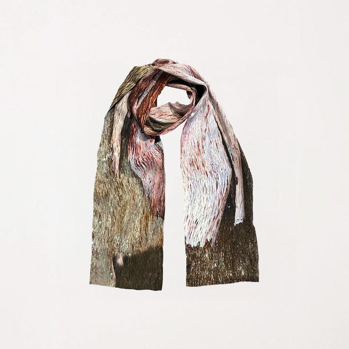 Pink Bark Rectangle Scarf/Reversible Bag Set