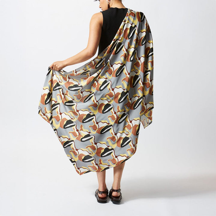 Country Texture Yellow Silk Scarf