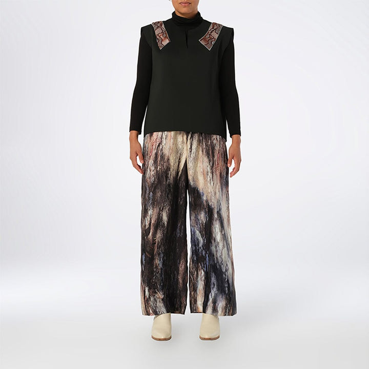 Brown Embroidered Scuba Vest