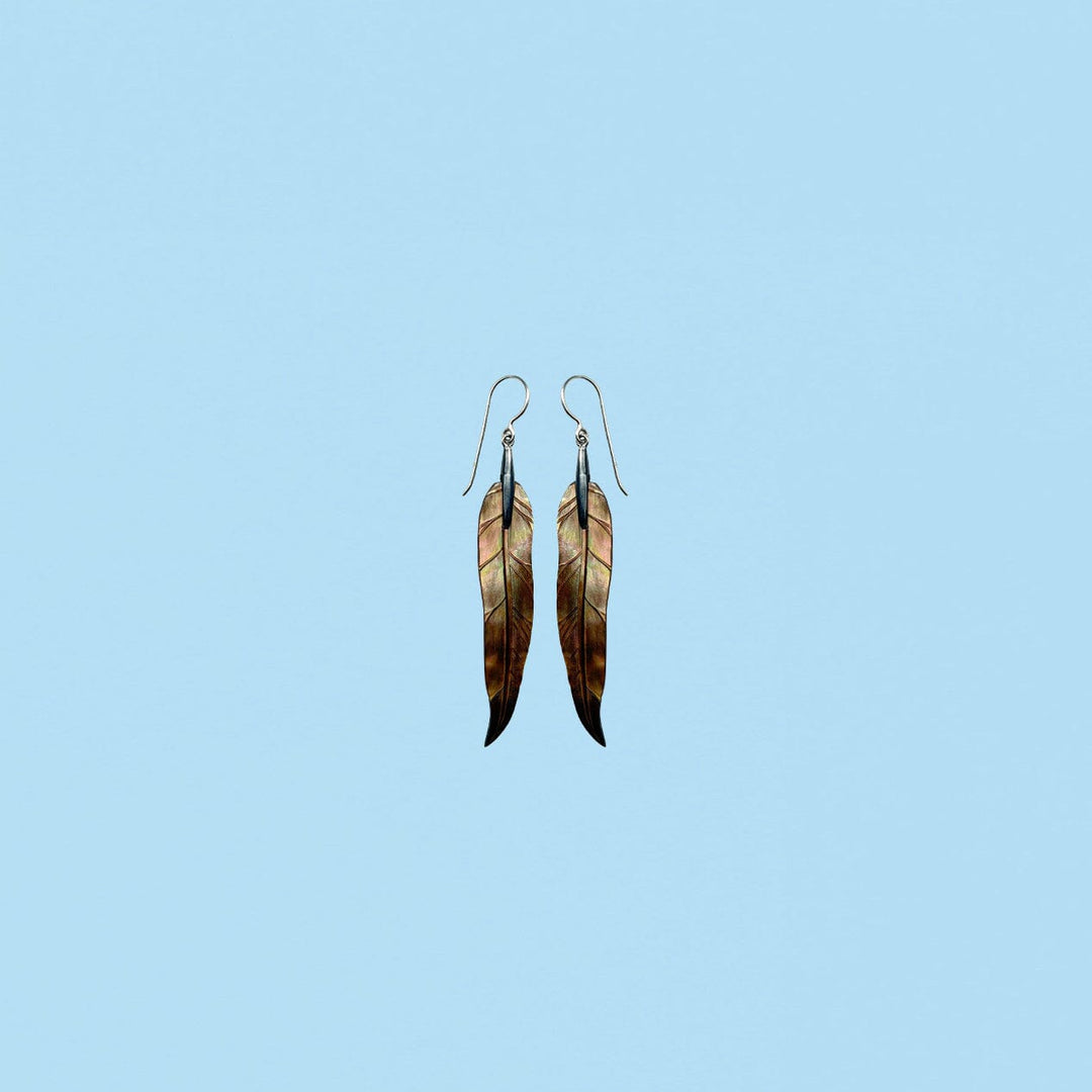 Carved Gum Leaf Earrings Set