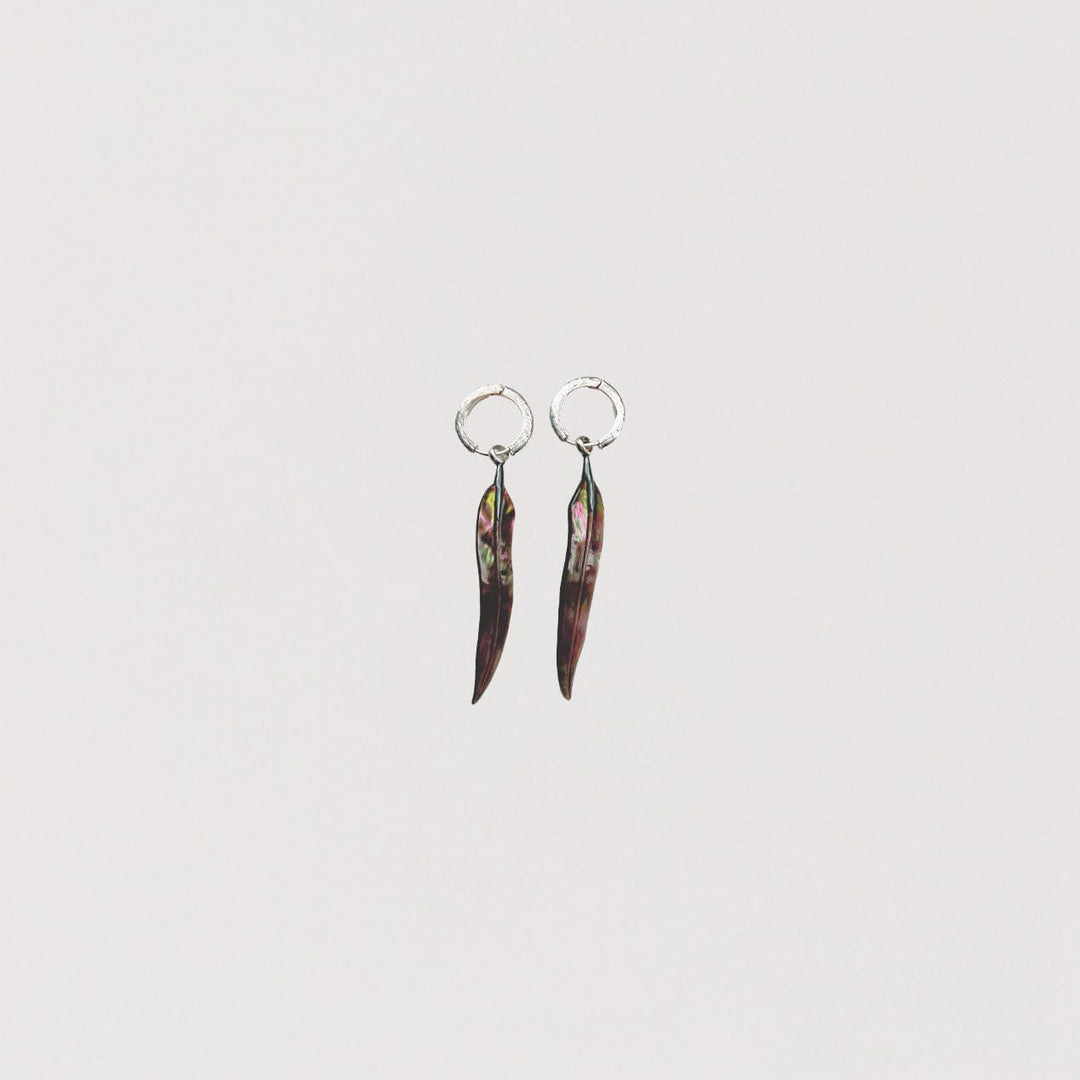 Carved Gum Leaf Earrings Set