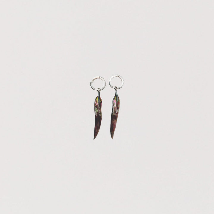 Carved Gum Leaf Earrings Set
