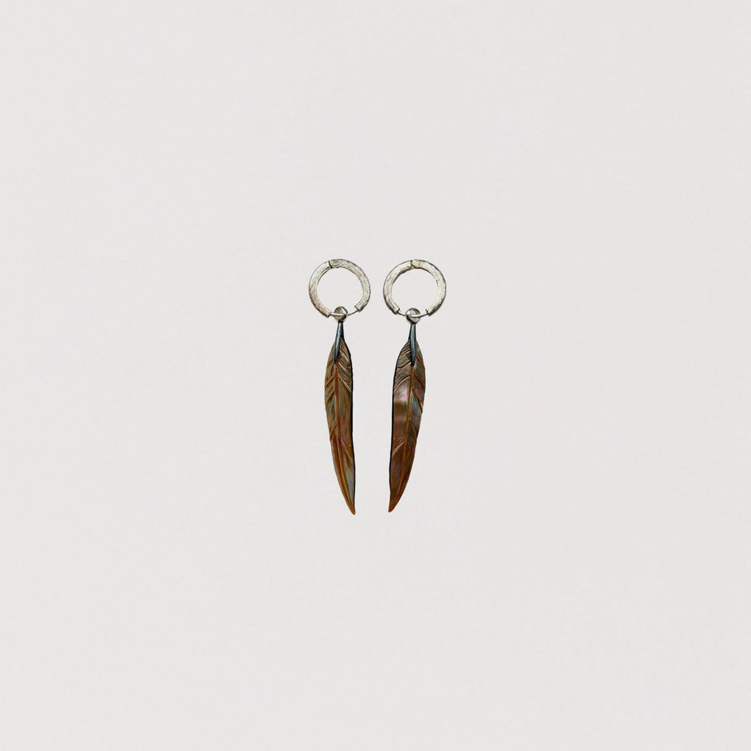 Carved Gum Leaf Earrings Set