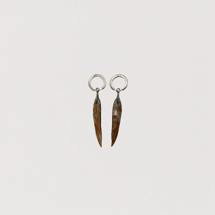 Carved Gum Leaf Earrings Set