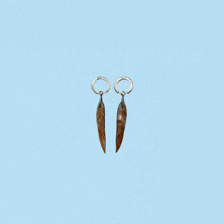 Carved Gum Leaf Earrings Set