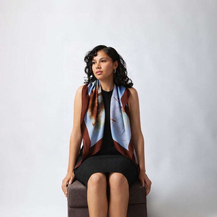 Traces Silk Square Scarf