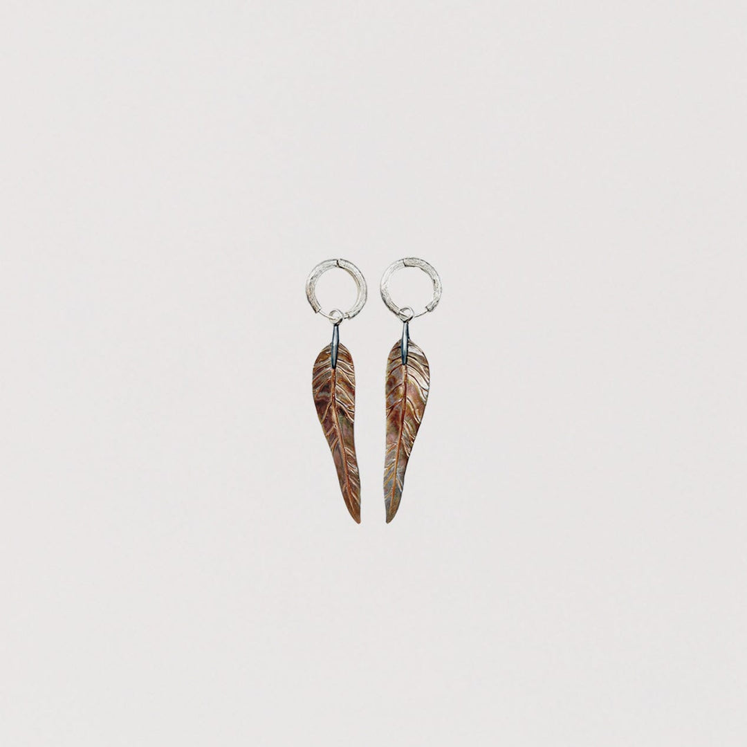 Carved Gum Leaf Earrings Set