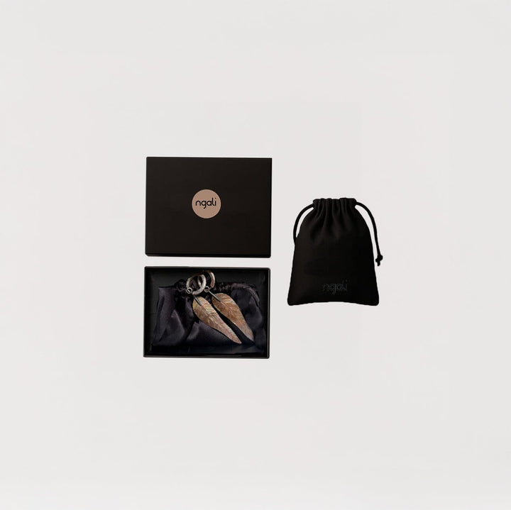 Carved Gum Leaf Earrings Set