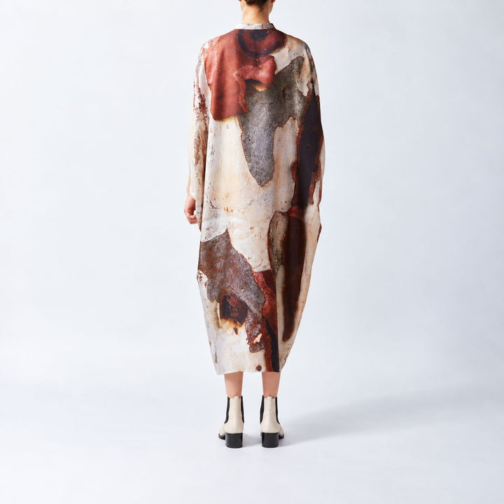Shadow Bark Silk Button Kaftan