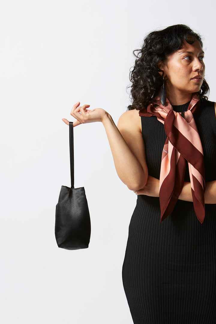 Black/Brown Reversible Silk Bag