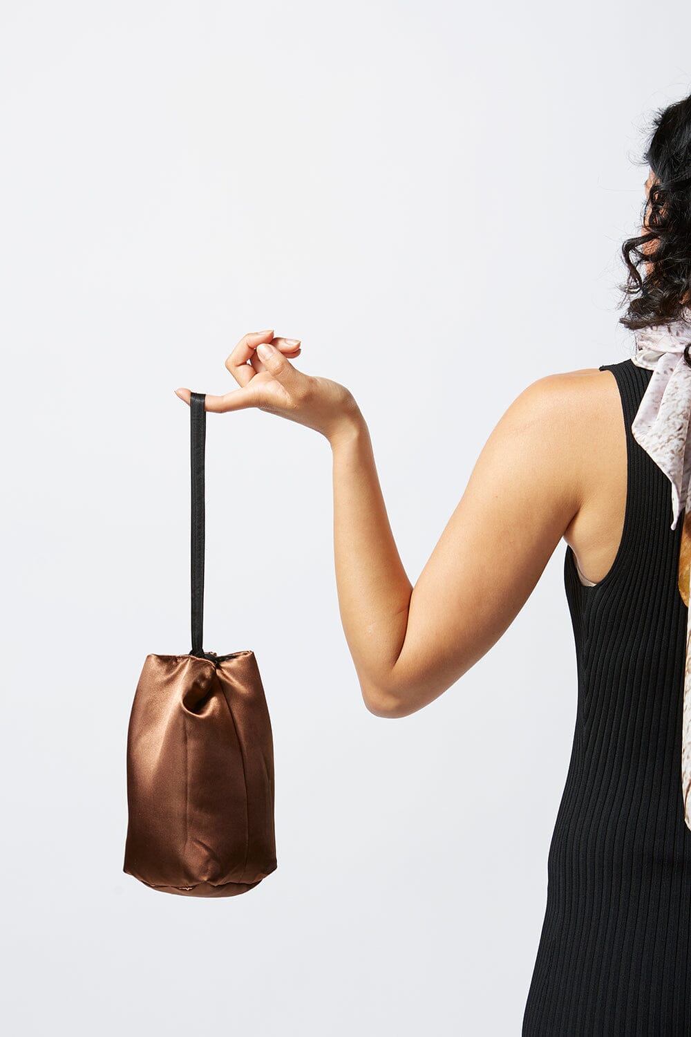 Black/Brown Reversible Silk Bag