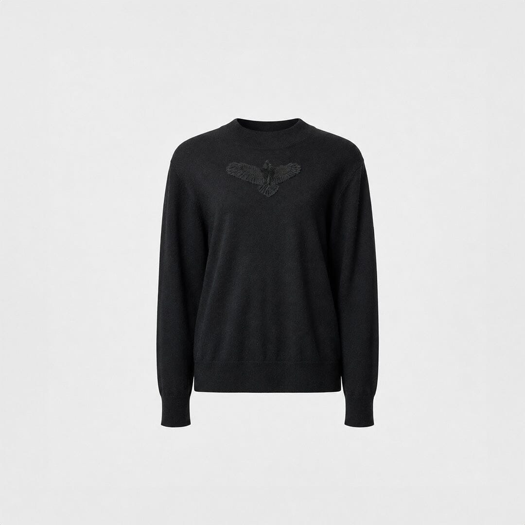 Embroidered Batwing Sweater
