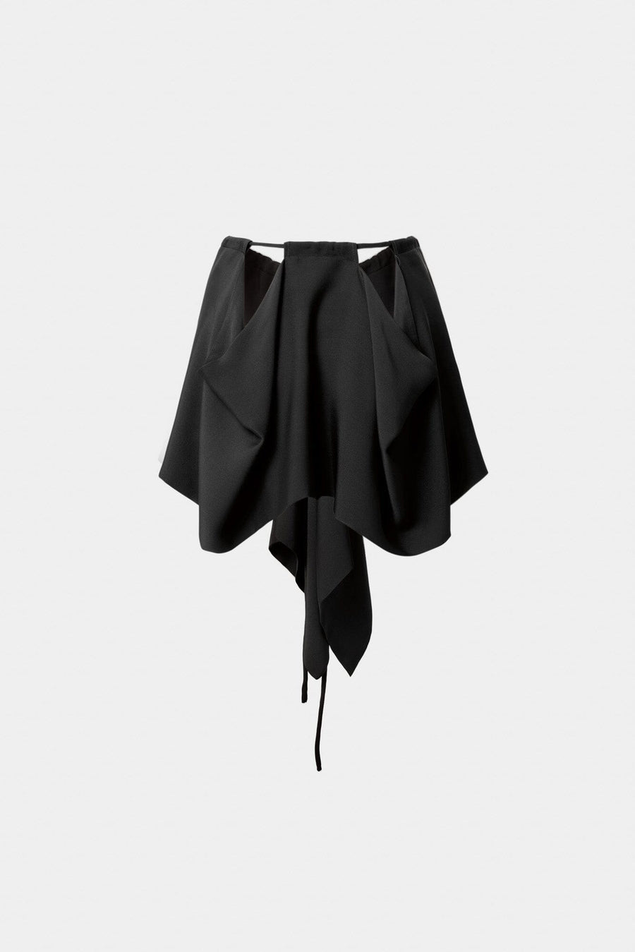Drawstring Scarf/Overskirt/Top Black