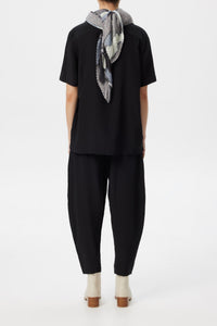 Black Bark Silk Gusset pant