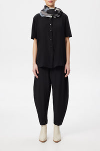 Black Bark Silk Gusset pant