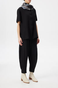 Black Bark Silk Gusset pant