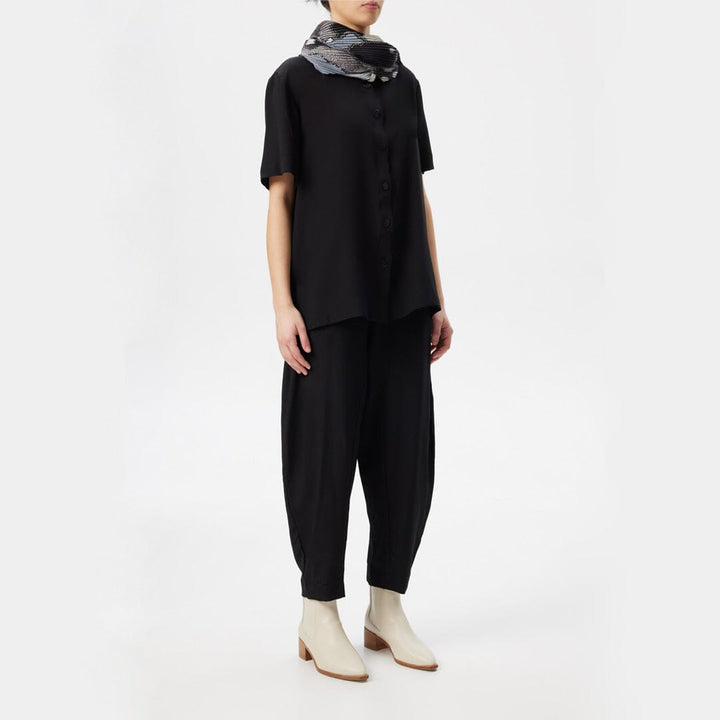 Black Bark Barrel Leg Pant