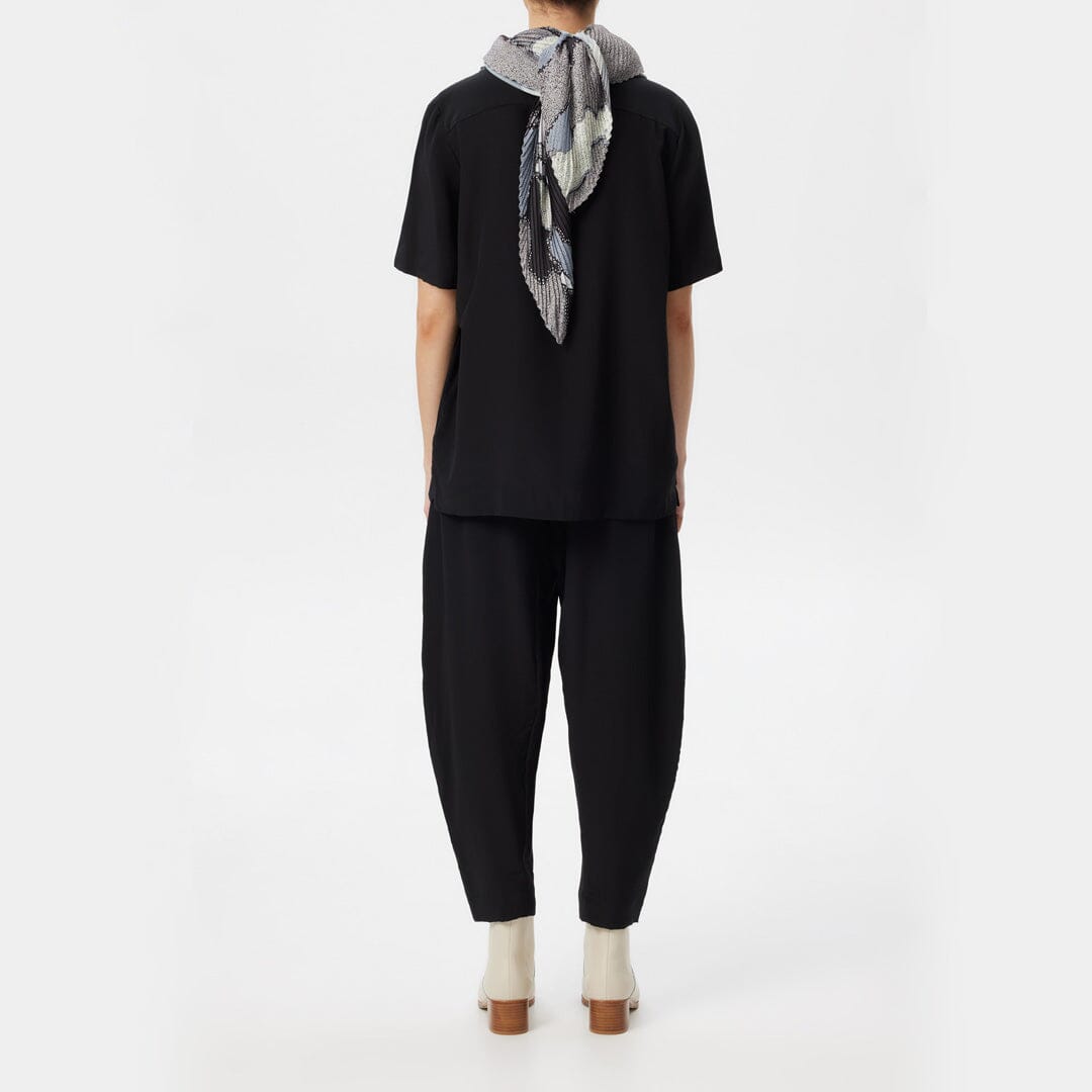 Black Bark Barrel Leg Pant