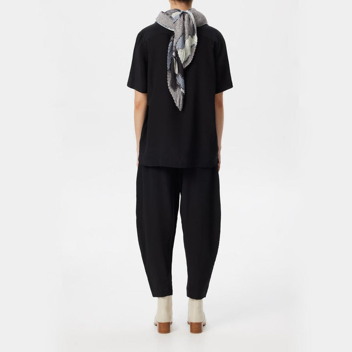 Black Bark Barrel Leg Pant