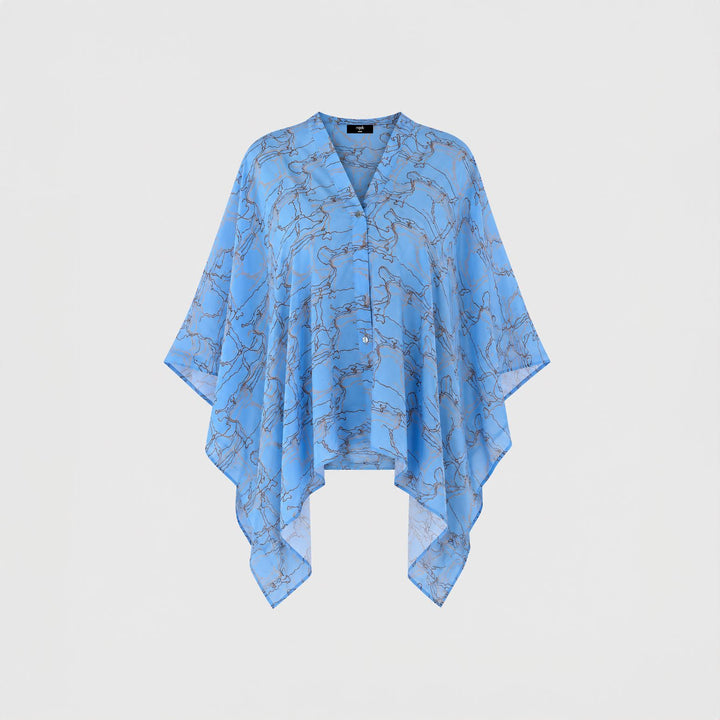 Blue Journey Silk Poncho