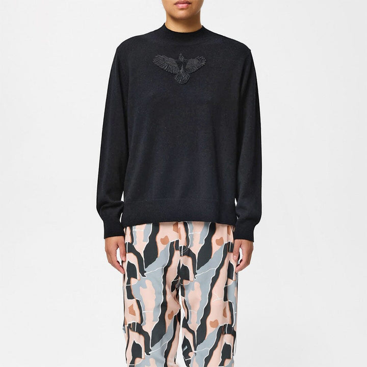 Embroidered Batwing Sweater