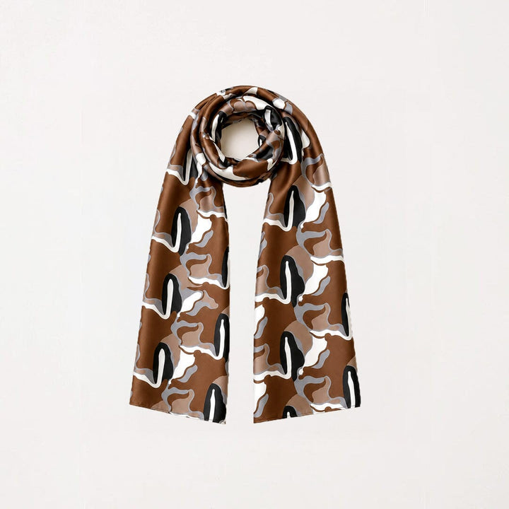 Country Texture Brown Silk Rectangle Scarf