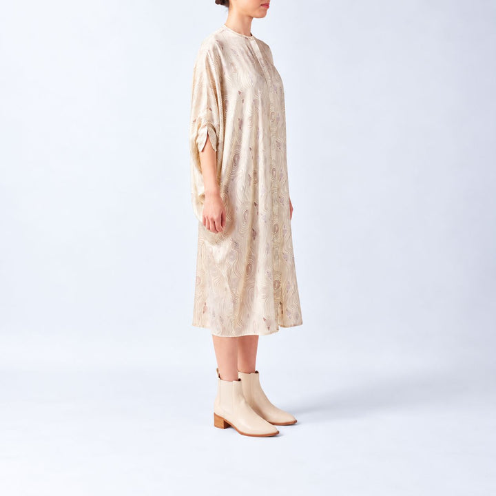Murrandi Cream Silk Button Kaftan