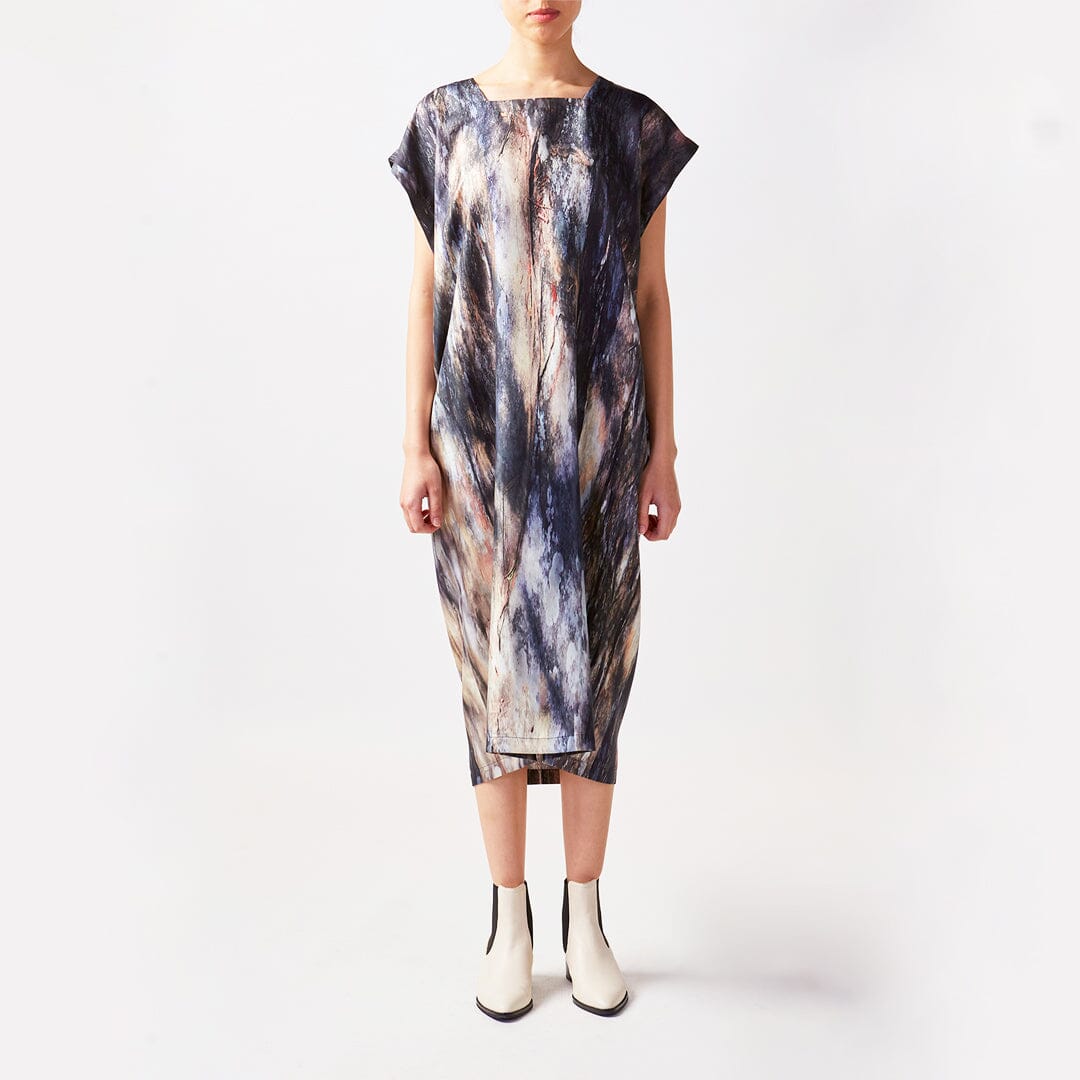 Stoney Bark Drop Shoulder Silk Kaftan