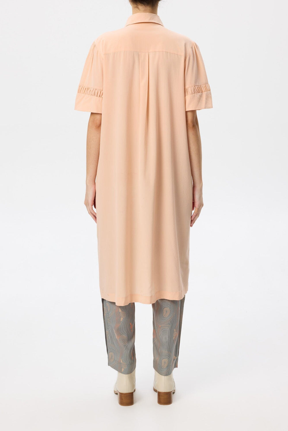 Dusky Silk A-line Shirt Dress