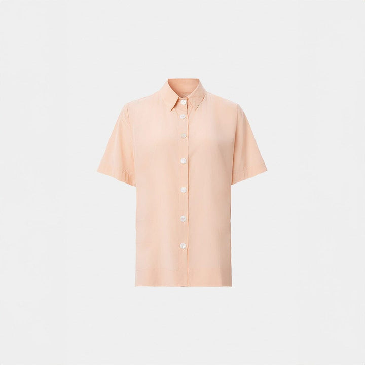 Silk Short Sleeve Shirt - Dusky