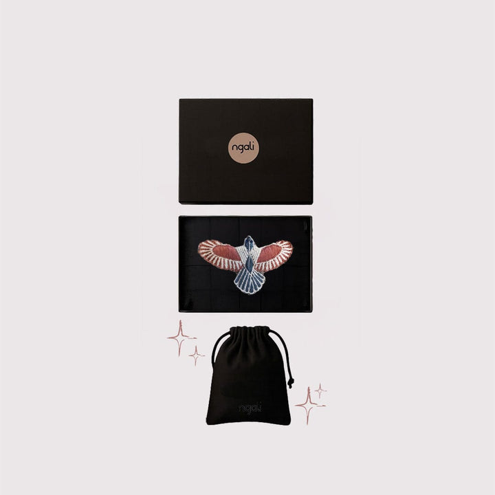 SML Dusky Pink Embroidered Brooch Set