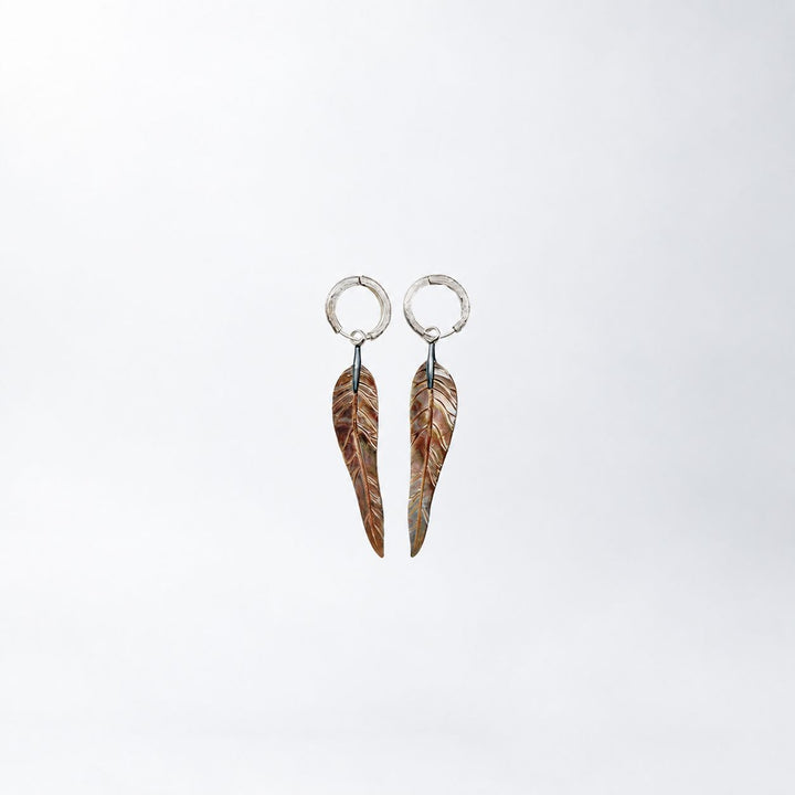 Carved Gum Leaf Earrings Set