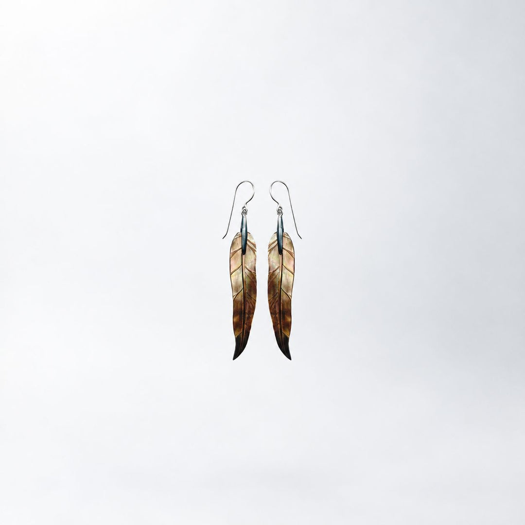 Carved Gum Leaf Earrings Set