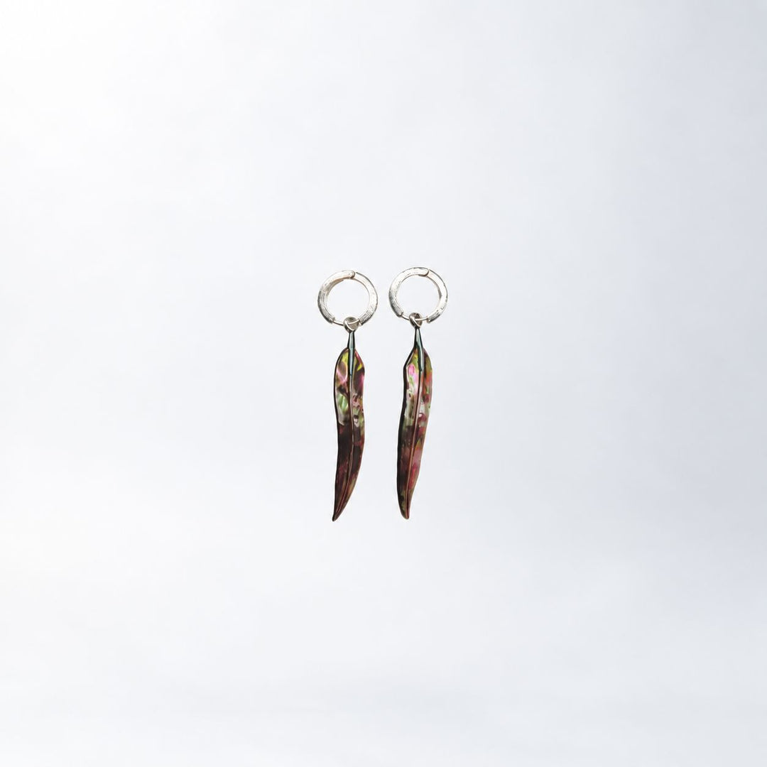 Carved Gum Leaf Earrings Set