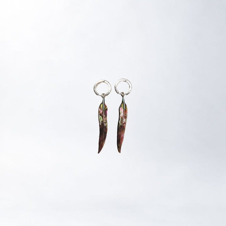 Carved Gum Leaf Earrings Set
