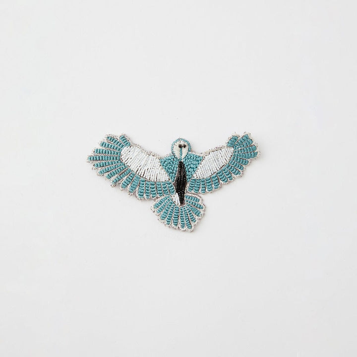 Small Sky Embroidered Bunjil Brooch