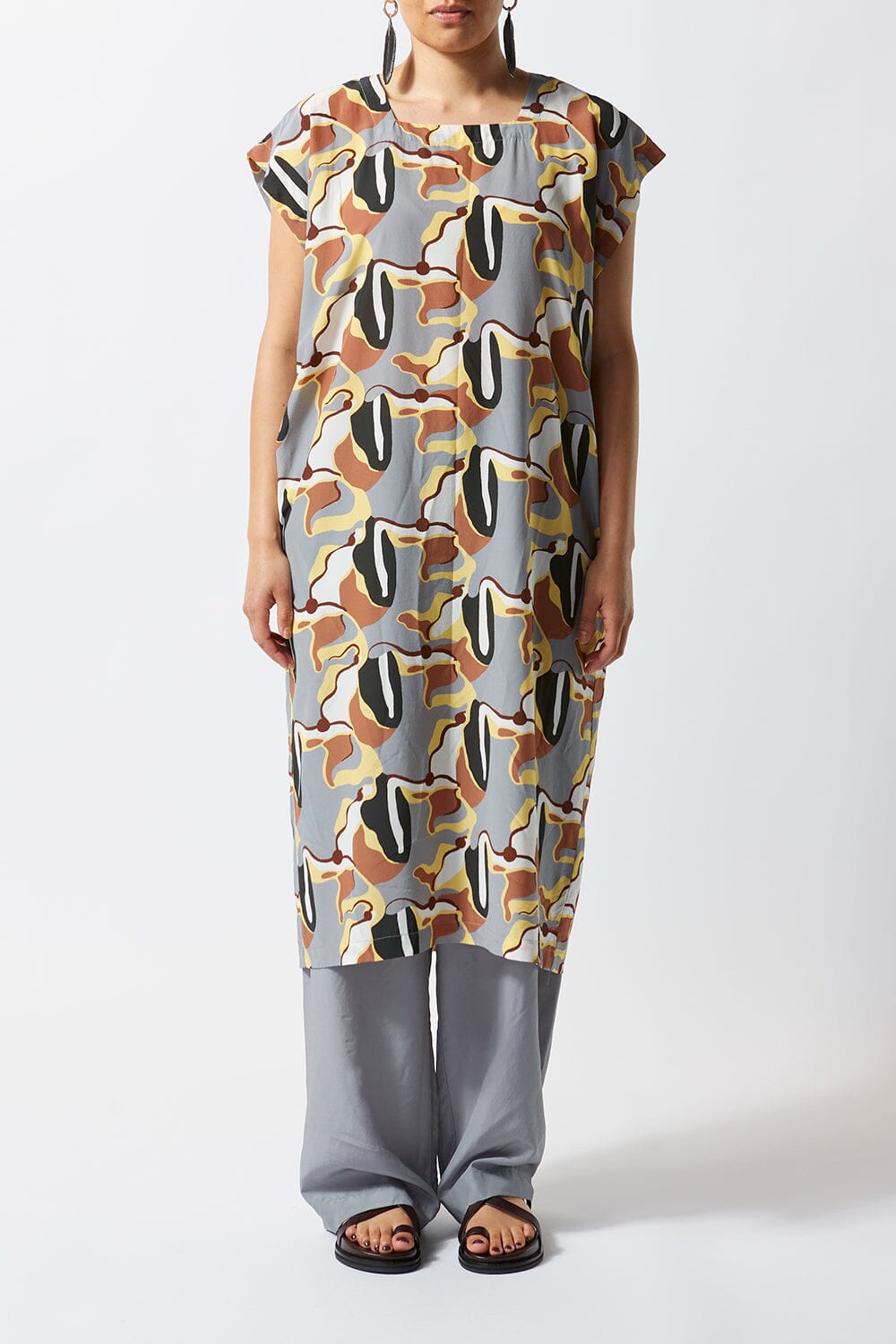 From Above Drop Shoulder Silk Kaftan - Ltd Edition