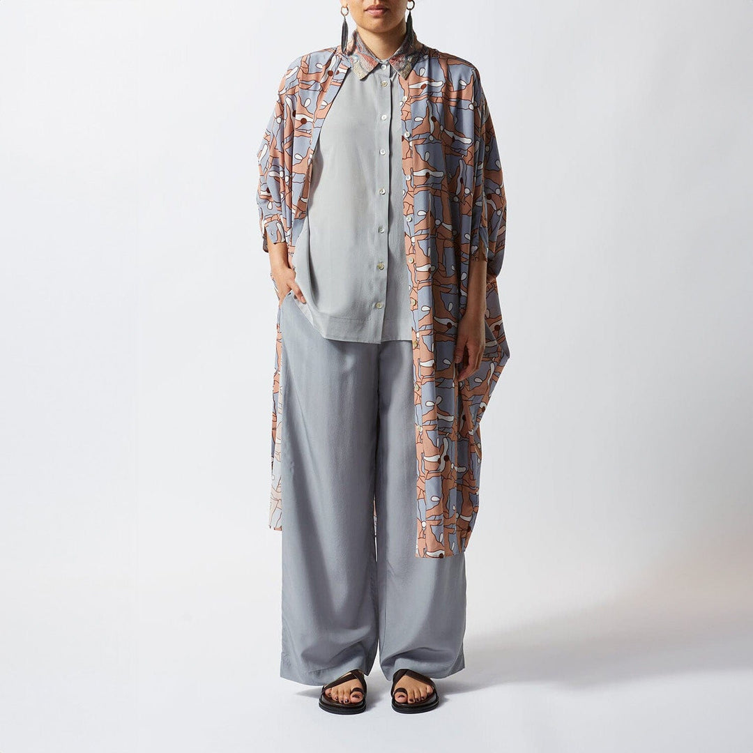 Grey Silk Pant
