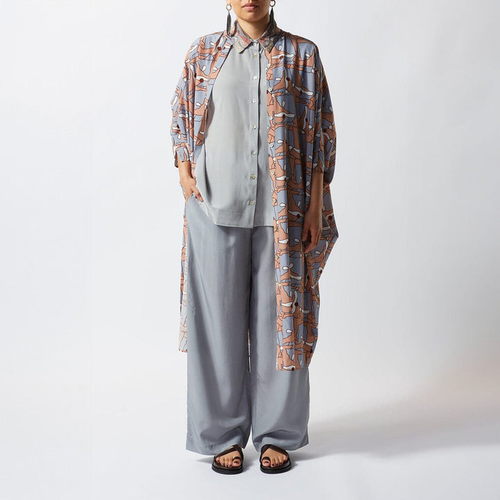 Grey Silk Pant
