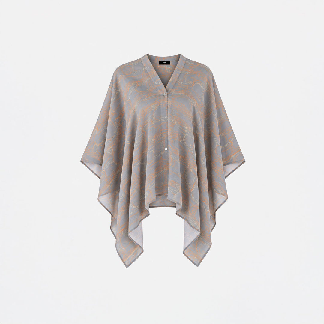 Grey Journey Silk Poncho