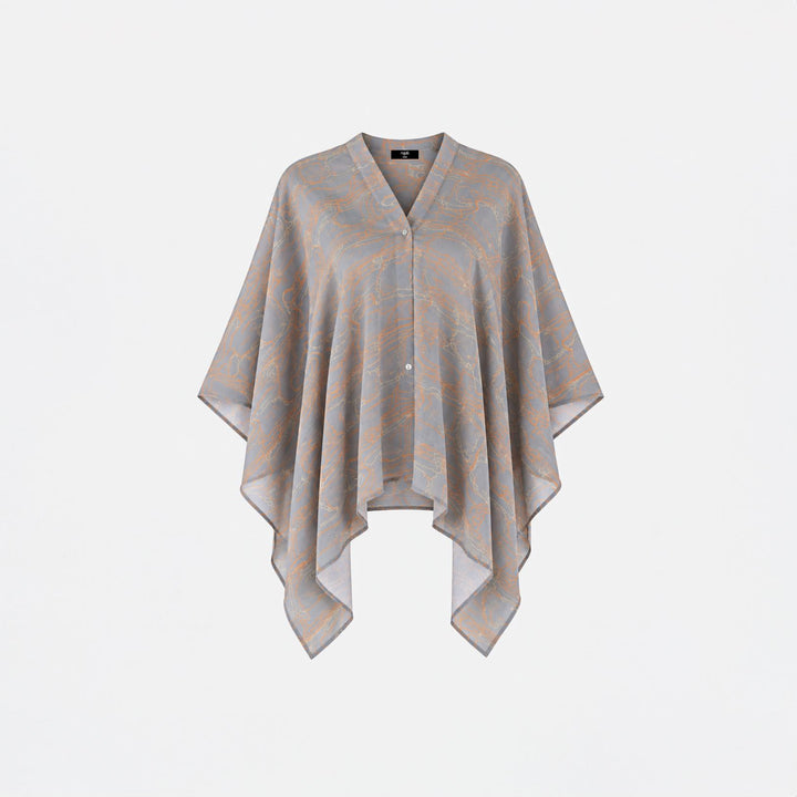Grey Journey Silk Poncho