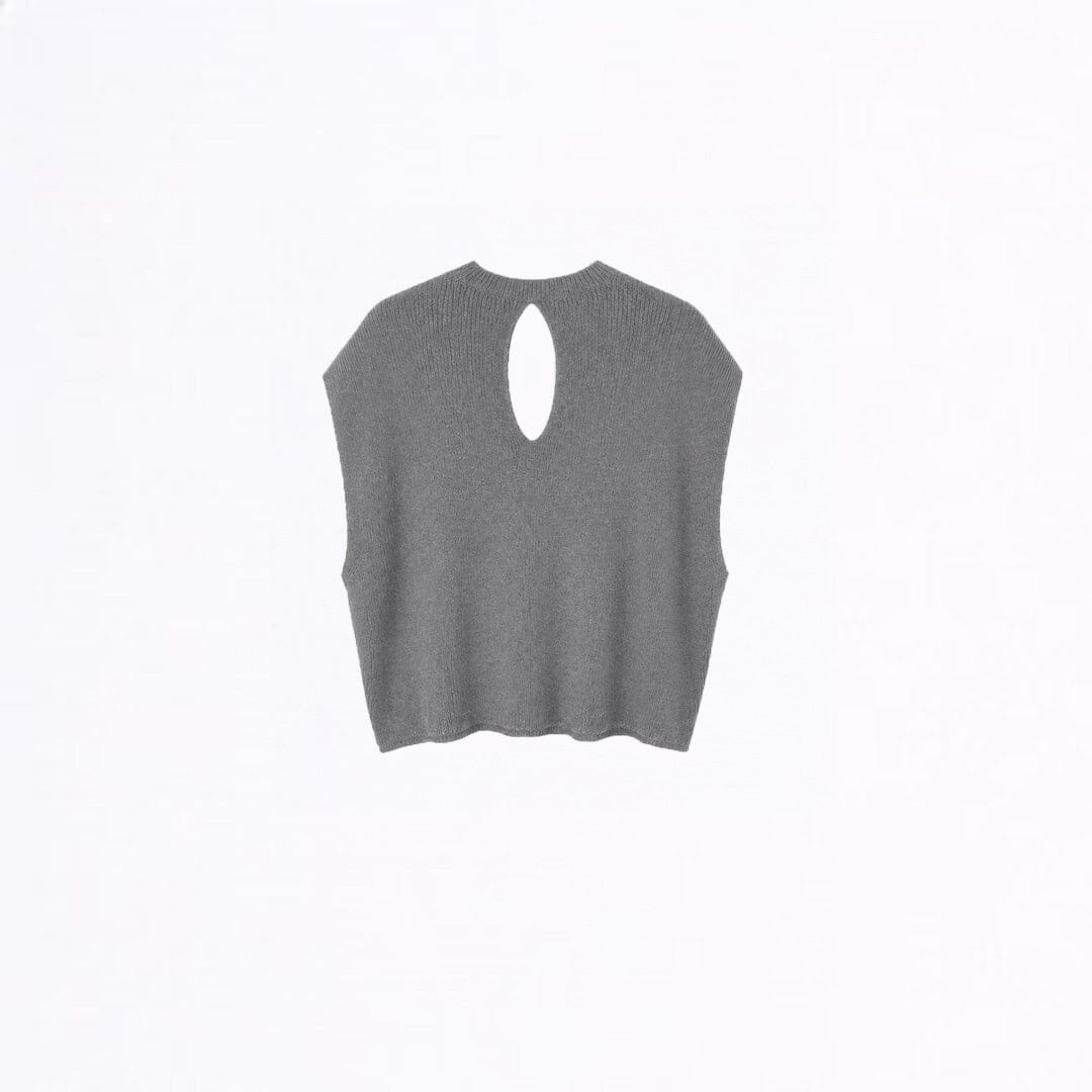 Grey knitted vest