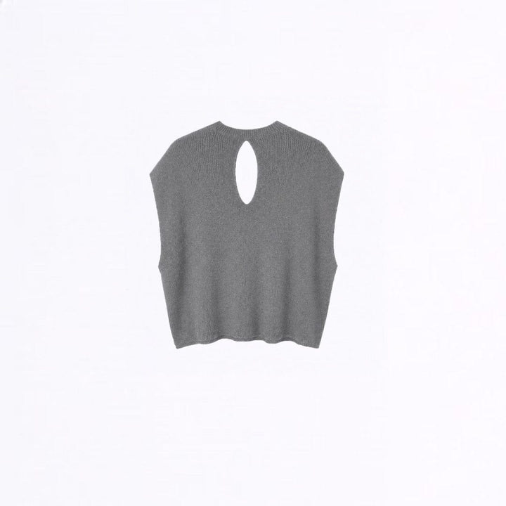 Grey knitted vest
