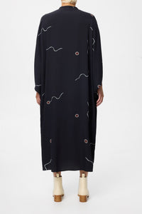 My Story Button Silk Kaftan - Late April Delivery