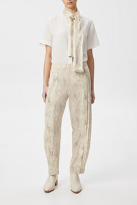 Murrandi Cream Pleated Silk Pants