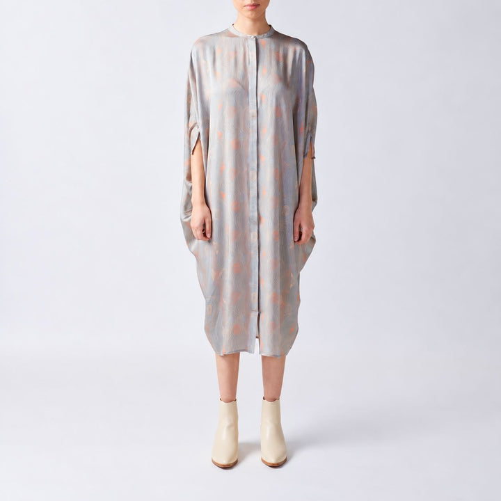 Murrandi Grey Silk Button Kaftan