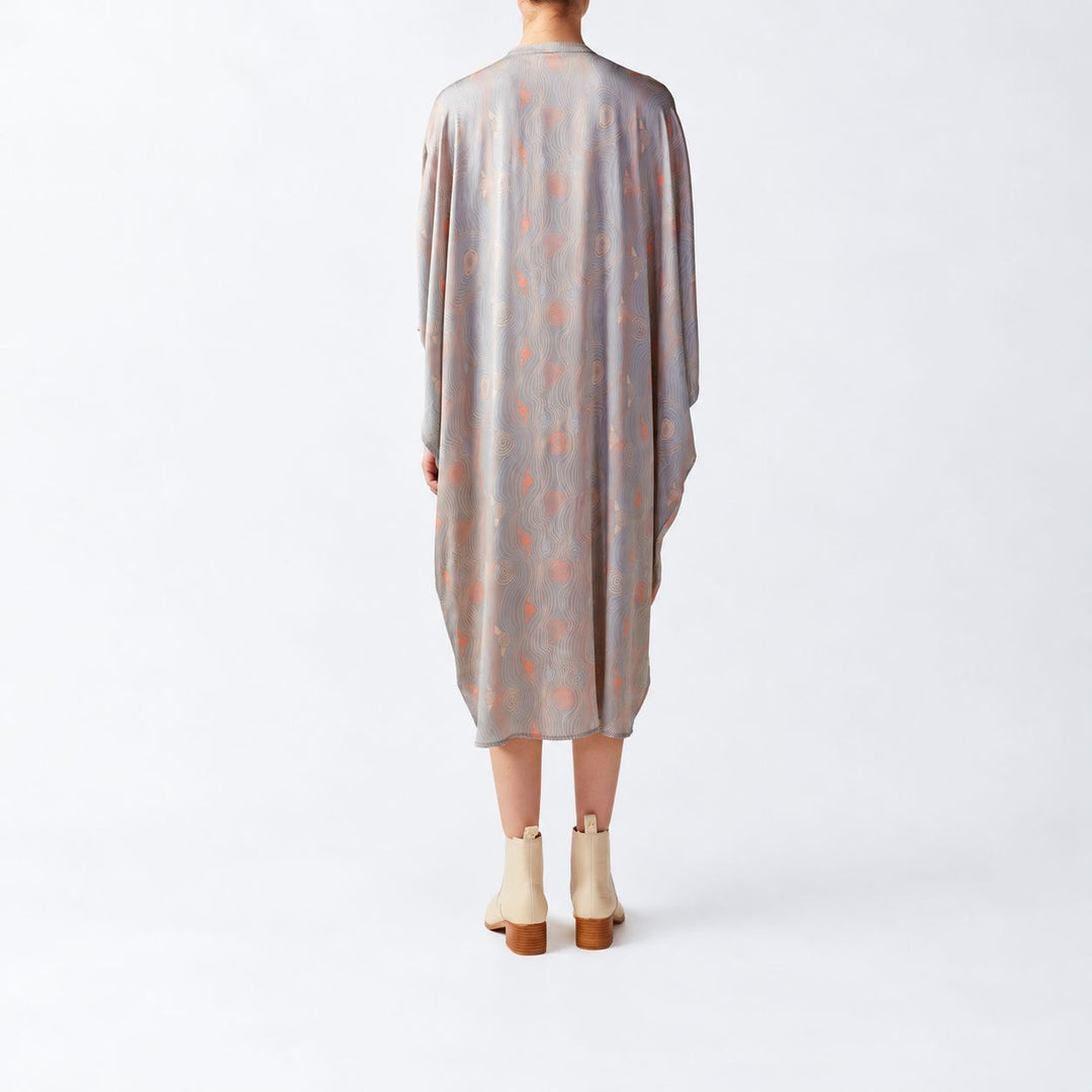 Murrandi Grey Silk Button Kaftan